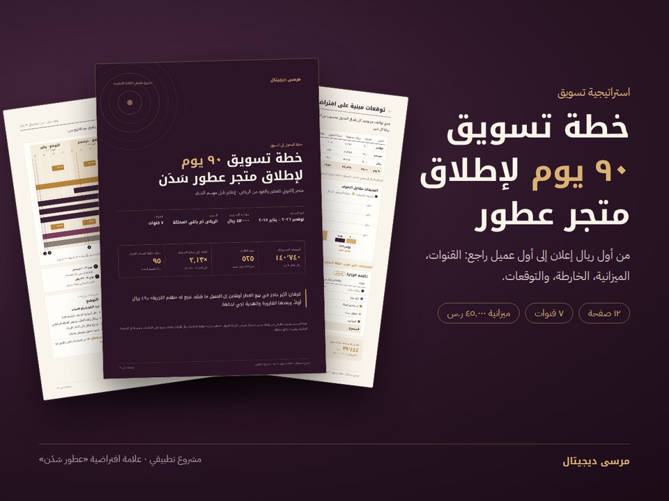 خطة تسويق ٩٠ يوم لعطور سدن